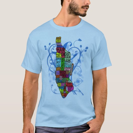 T-shirt Carte de code à couleurs de Manhattan (Devant)