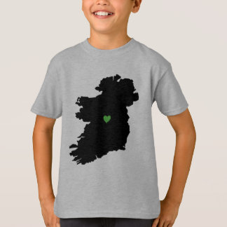T-shirt Carte de coeur irlandais de vert de fierté de