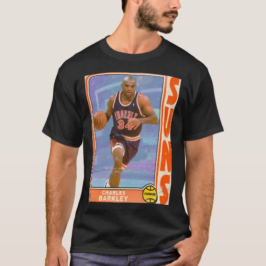 T-shirt Carte de commerce de style rétro Charles Barkley (Devant)