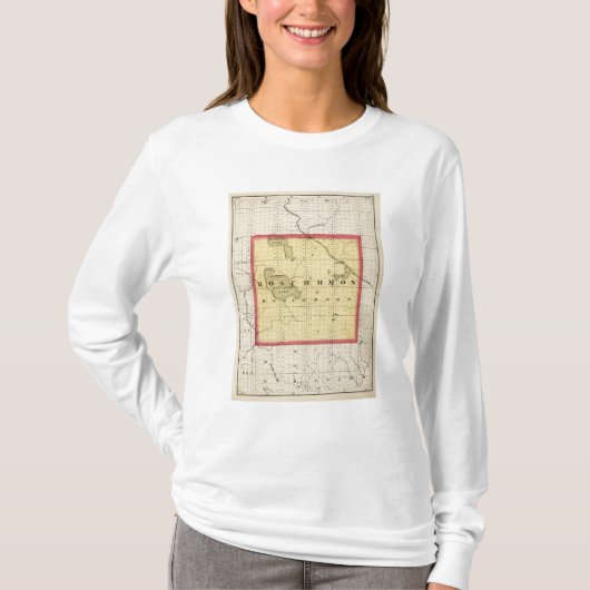 T-shirt Carte de comté de Roscommon, Michigan (Devant)