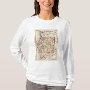 T-shirt Carte de comté d'Oceana, Michigan