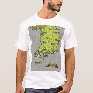 T-shirt Carte de Corée du Sud de style vintage