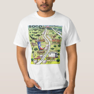 T-shirt Carte de dessin de South Congress Ave ATX