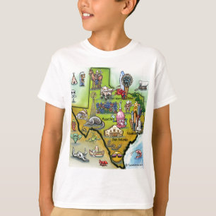 T-shirt Carte de dessin du Texas