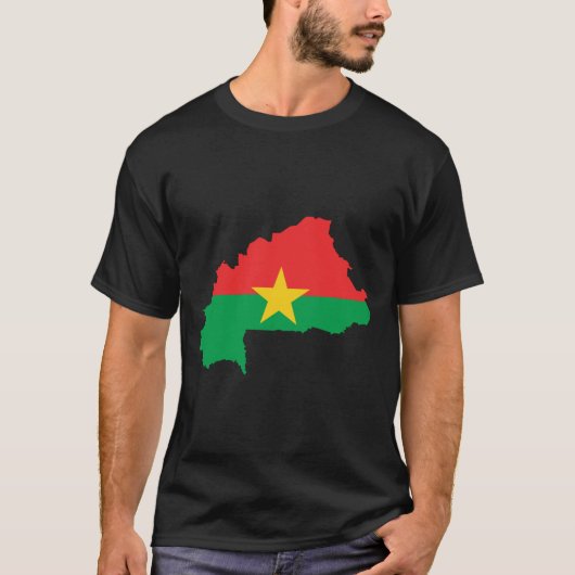 T-shirt Carte de drapeau de Burkina Faso (Devant)