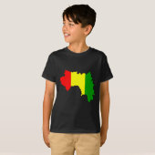 T-shirt Carte de drapeau de Guinée (Devant entier)