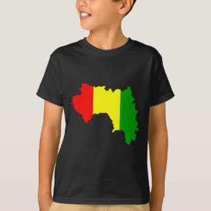 T-shirt Carte de drapeau de Guinée