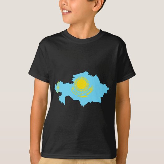 T-shirt Carte de drapeau de Kazakhstan (Devant)