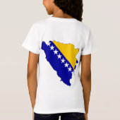 T-Shirt Carte de drapeau de la Bosnie-Herzégovine normale (Dos)