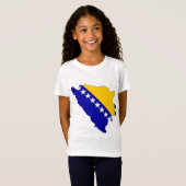 T-Shirt Carte de drapeau de la Bosnie-Herzégovine normale (Devant entier)