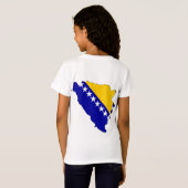 T-Shirt Carte de drapeau de la Bosnie-Herzégovine normale (Dos entier)