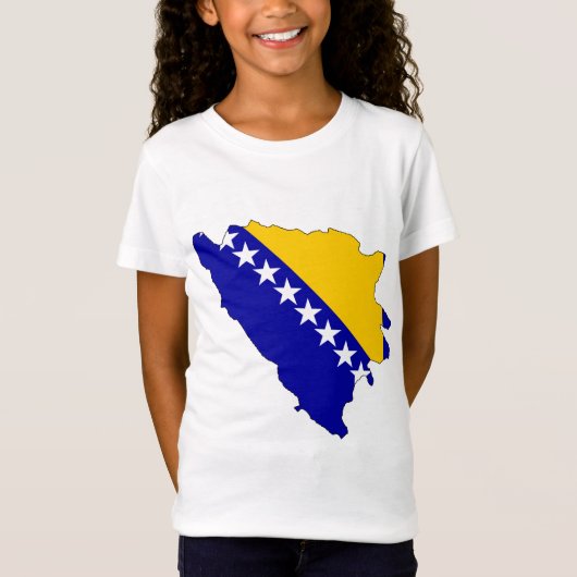 T-Shirt Carte de drapeau de la Bosnie-Herzégovine normale (Devant)