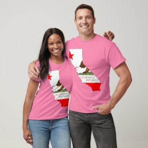 T-shirt Carte de drapeau de la Californie