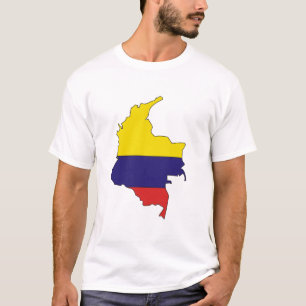 T-shirt Carte de drapeau de la Colombie