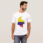 T-shirt Carte de drapeau de la Colombie (Devant entier)