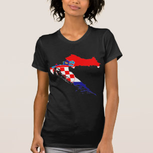 T-shirt Carte de drapeau de la Croatie