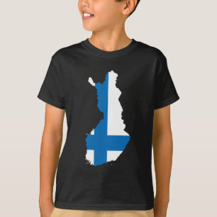 T-shirt Carte de drapeau de la Finlande