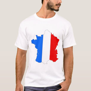 T-shirt Carte de drapeau de la France