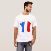 T-shirt Carte de drapeau de la France (Devant entier)