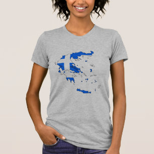 T-shirt Carte de drapeau de la Grèce