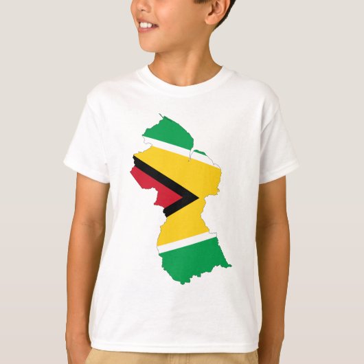 T-shirt Carte de drapeau de la Guyane (Devant)