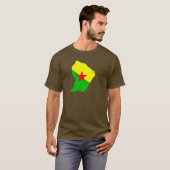 T-shirt Carte de drapeau de la Guyane française FRANÇAISE (Devant entier)