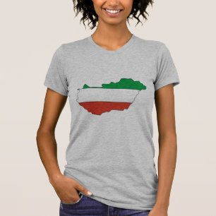 T-shirt Carte de drapeau de la Hongrie