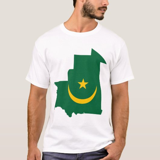 T-shirt Carte de drapeau de la Mauritanie (Devant)