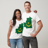 T-shirt Carte de drapeau de la Mauritanie (Unisexe)