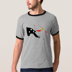T-shirt Carte de drapeau de la Papouasie-Nouvelle-Guinée
