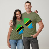 T-shirt Carte de drapeau de la Tanzanie (Unisexe)