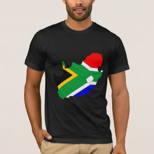 T-shirt Carte de drapeau de l'Afrique du Sud normale