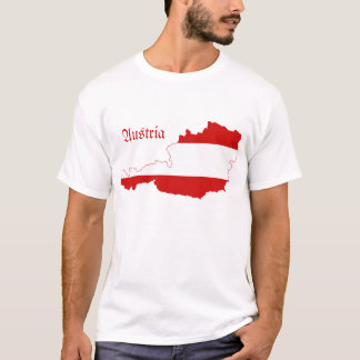 T-shirt Carte de drapeau de l'Autriche