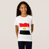 T-Shirt Carte de drapeau de l'Egypte normale (Devant entier)
