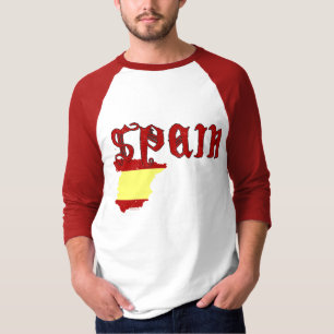 T-shirt Carte de drapeau de l'Espagne
