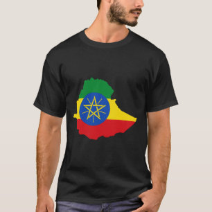 T-shirt Carte de drapeau de l'Ethiopie