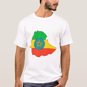 T-shirt Carte de drapeau de l'Ethiopie