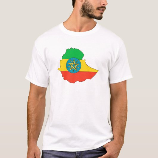 T-shirt Carte de drapeau de l'Ethiopie normale (Devant)