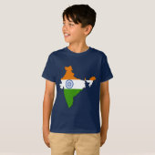 T-shirt Carte de drapeau de l'Inde (Devant entier)