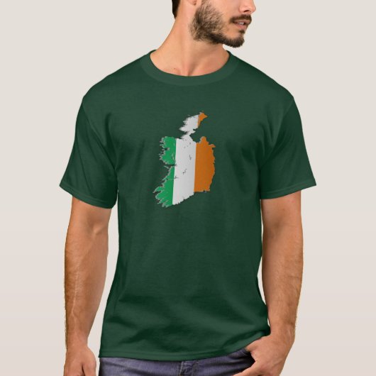 T-shirt Carte de drapeau de l'Irlande (Devant)