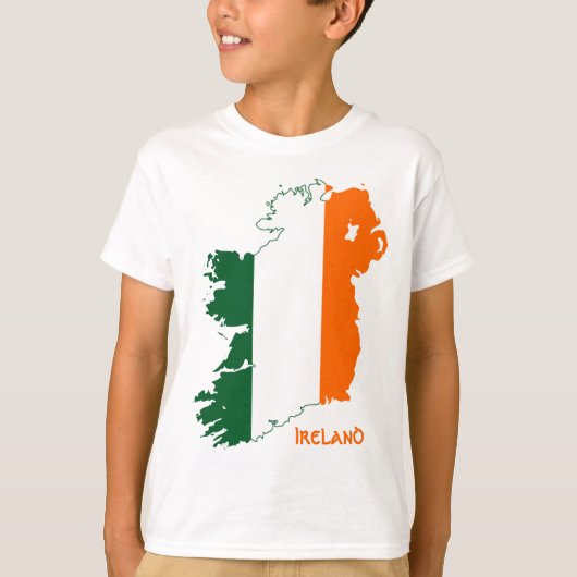 T-shirt Carte de drapeau de l'Irlande (Devant)
