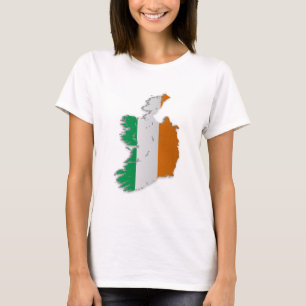 T-shirt Carte de drapeau de l'Irlande