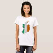 T-shirt Carte de drapeau de l'Irlande (Devant entier)