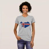 T-shirt Carte de drapeau de l'Islande (Devant entier)