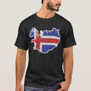 T-shirt Carte de drapeau de l'Islande