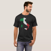 T-shirt Carte de drapeau de l'Italie (Devant entier)