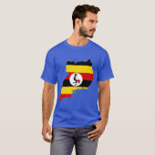 T-shirt Carte de drapeau de l'Ouganda (Devant entier)