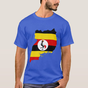T-shirt Carte de drapeau de l'Ouganda