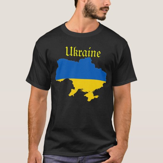 T-shirt Carte de drapeau de l'Ukraine (Devant)