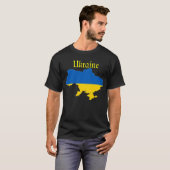 T-shirt Carte de drapeau de l'Ukraine (Devant entier)